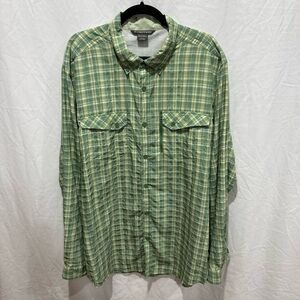 ExOfficio Plaid Button Down Ventilated Outdoor Shirt 2XL Long Sleeve Lightweight